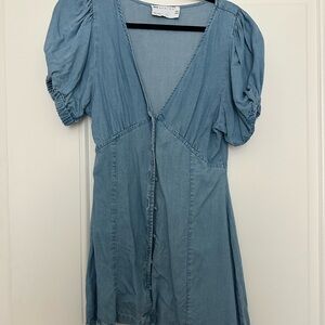 ASOS Denim Puff Sleeve Dress